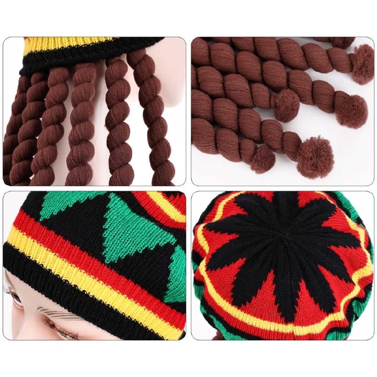 Crochet Dreadlocks Hat Street Photo Caps Warm Pullover Hat Casual Wear Braid Hat Cosplay Party Props Hat