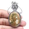 Necklace Rainforest Jasper Gemstone Handmade Gift For Her Silver Jewelry 3"