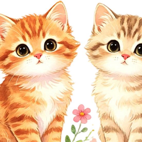 Spring Cat Window Cling Cartoon Cat Flowers Butterflies Window Sticker Reusable Static Glass Decal for Bathroom Kitchen Glass Doors