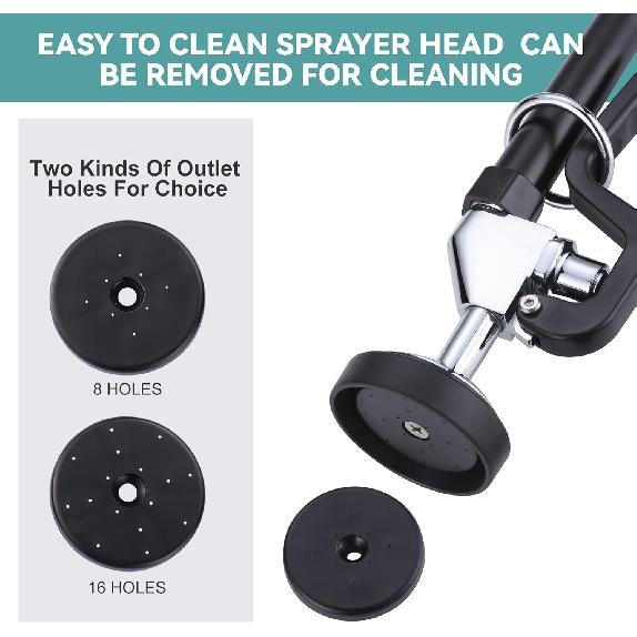 Pre Rinse Sprayer with Black 7/8"-20UNEF Handle Grip Assembly, 1.42 GPM High Pressure Pull Down Spray Head, Handheld Dish Sprayer Nozzle Replacement