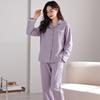 Pajamas for women, spring/autumn pure cotton long-sleeve 1011 new minimalist casual cardigan, women's loungewear set