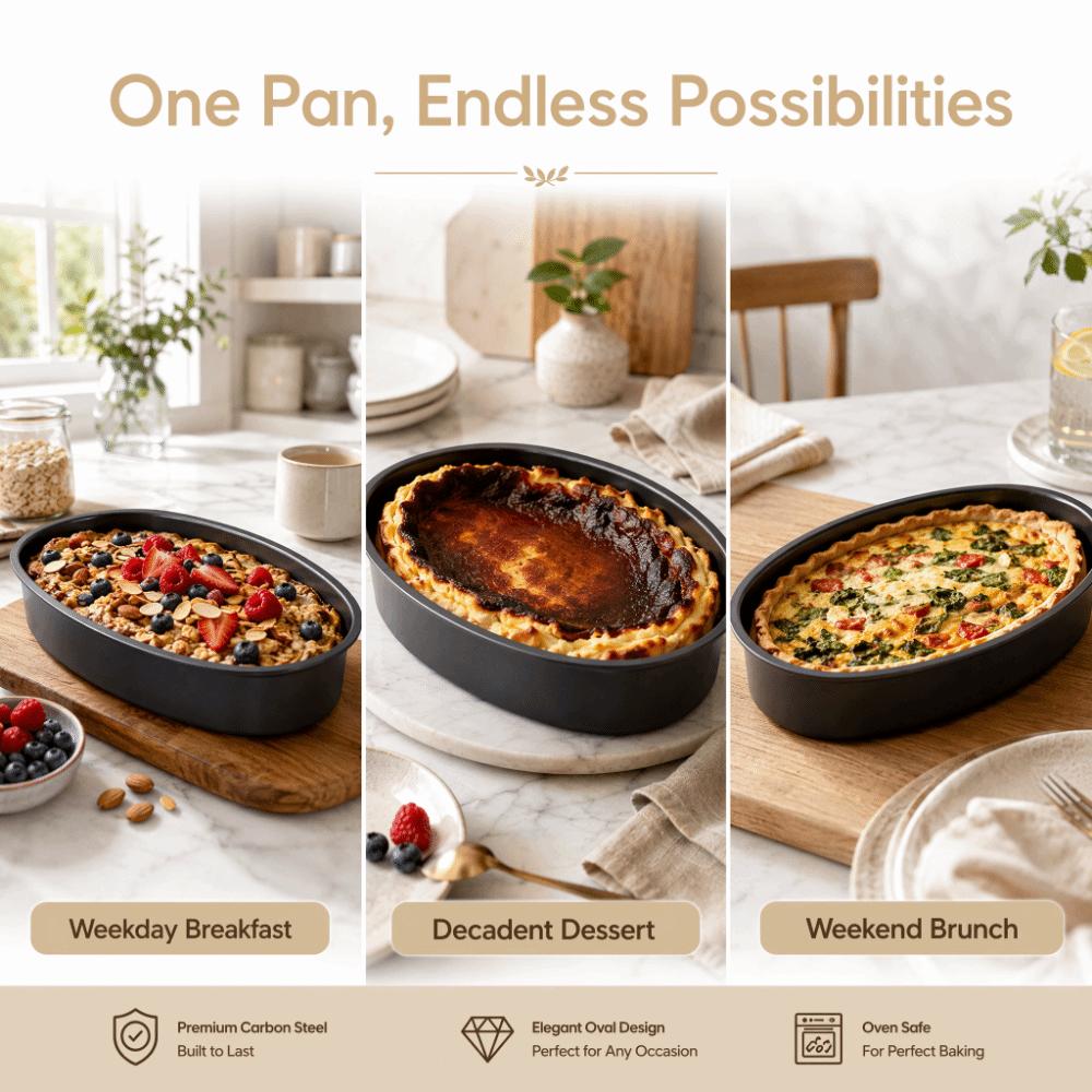 Baking Tool Oval Shape Cake Pan Black Loaf Pans Convenient Bread Pan For Baking