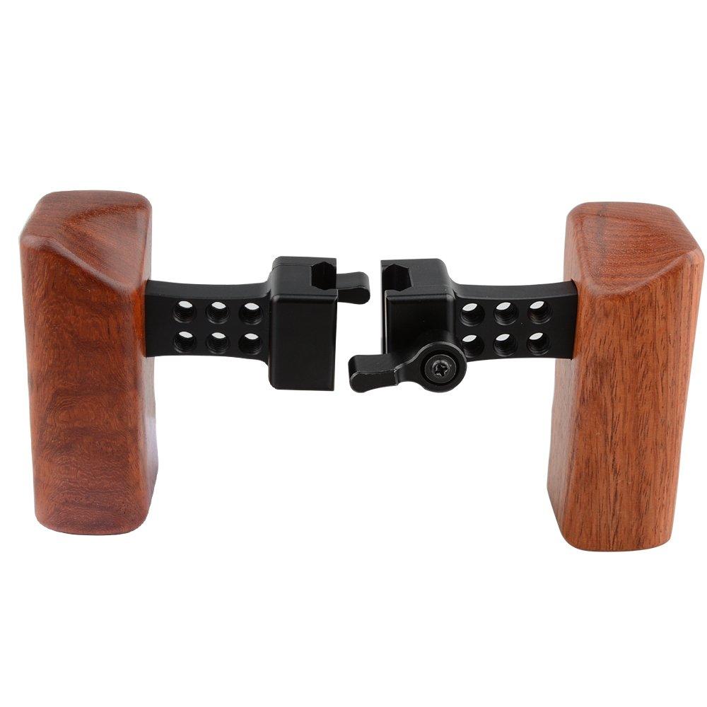 

CAMVATE Wooden Handle QR Handle Grip for DV Video Cage with NATO Clamp (1 Pair)