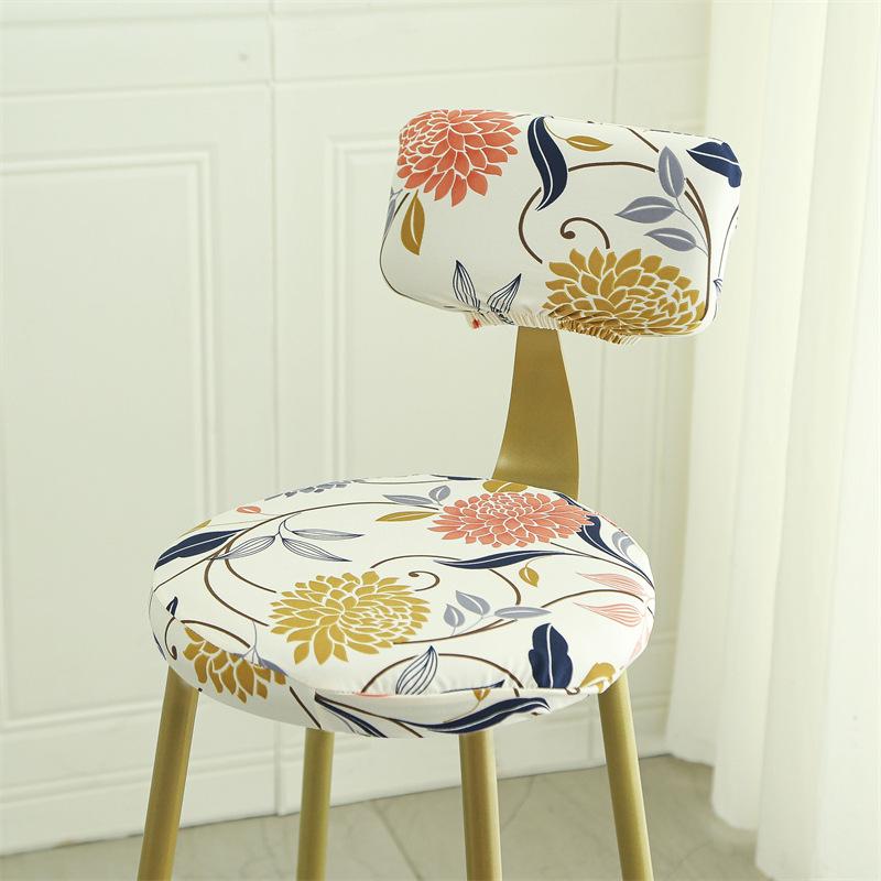 Chair Cover Elastic Universal Round Stool Chair Cover Full Dust Shield Modern Bar Rotating Chair Stool Cover Durable