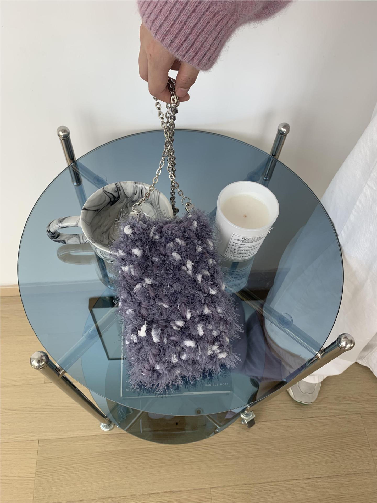 

Сумка-цепочка Hyunya из плетеной ткани с ароматом ветра и дофаминовой шерстью с дизайном Sense на плечо для камеры