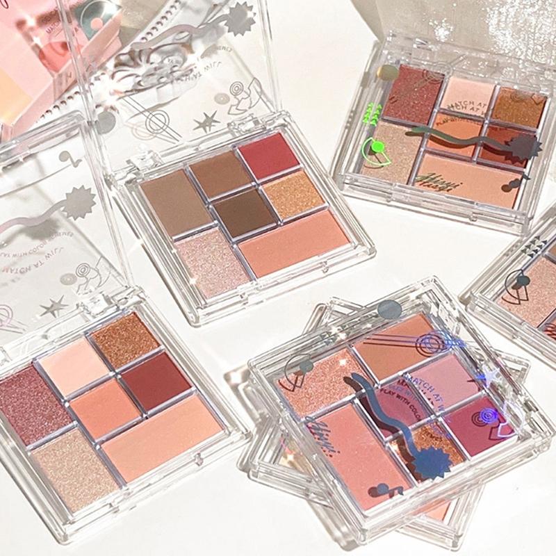 1PC Transparent Party Pearlescent Date Makeup Earth Color Eye-catching Seven Colors Stage Eye Shadow Plate Makeup Multi-function