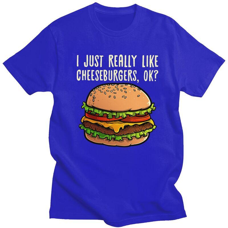 Fashion Funny Cheeseburger Hamburger Design T Shirts Unisex Burger Lover Tshirt Streetwear Casual Tee Loose Oversized Clothes