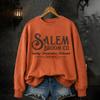 Women's Halloween Print Pullover Neck Long Sleeve Top
