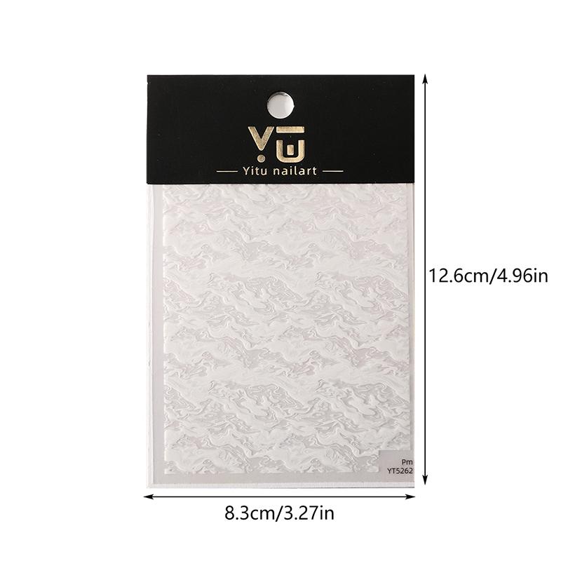 Solid Color Ultra-Thin White Sea Waves Soft Solid Color Self Adhesive Flat Nail Art Decorations Stickers Manicure Decals