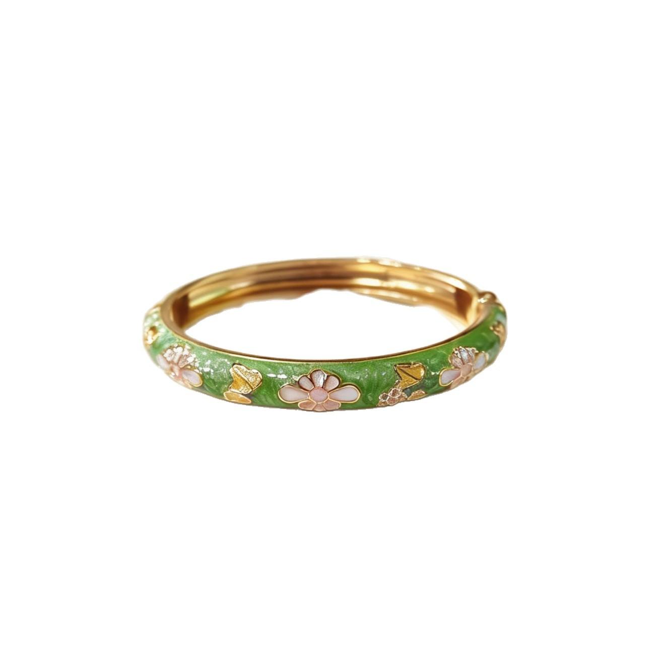 Fresh Macaron Flower Enamel Multi-color Oil Dripping Bracelet One Size(16-22CM)