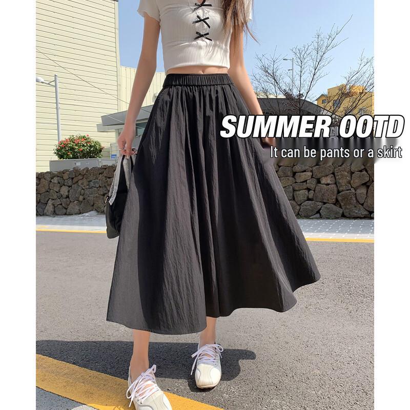 Women s Relaxed High-Waist Wide-Leg Culottes L