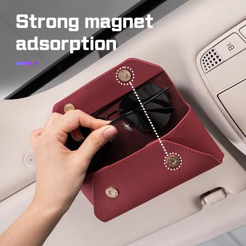 For Citroen Cactus Grand Picasso C2 C3 C4 C5 C6 C8 Xsara Berlingo Car Sun Glasses Case Portable Leather Storage Box Accessories
