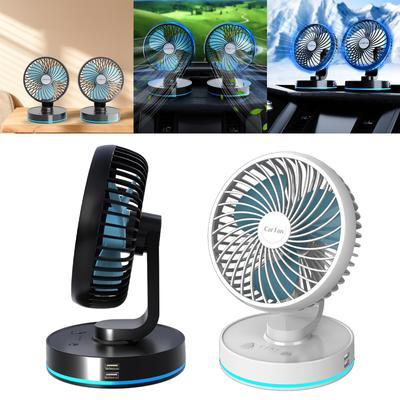 Electric Fan USB/Cigarette Lighter Plug Cooling Fan Foldable Air Circulator Fan for Car SUV Home 4 Gear Car Fan