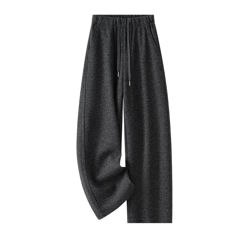 

2025 Women s Cashmere High-Waisted Wide-Leg Pants: Versatile, Casual, and Elegant for Autumn & Winter L (105-115 lbs) черный серый