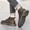 Winter Hot Selling Men's Leather Casual Shoes Thick Soled British Style Outdoor Workwear Shoes Men's Business Short Boots