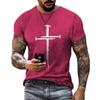 Christ Jesus Men's T-Shirt 3d Cross Print Short Sleeve Harajuku Vintage Top Tees Men's Summer Casual Shirt