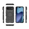 For iPhone 17 Air Case Kickstand with 2Pcs Screen Film WANLONFENG KJ Series PC TPU Phone Cover (Big Lens Hole)