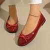 Fashion Women's Casual Patent Leather Korean Shoes Ladies Bowknot Shallow Elegant Female Moccasins Summer Autumn Flats Shoe 2025