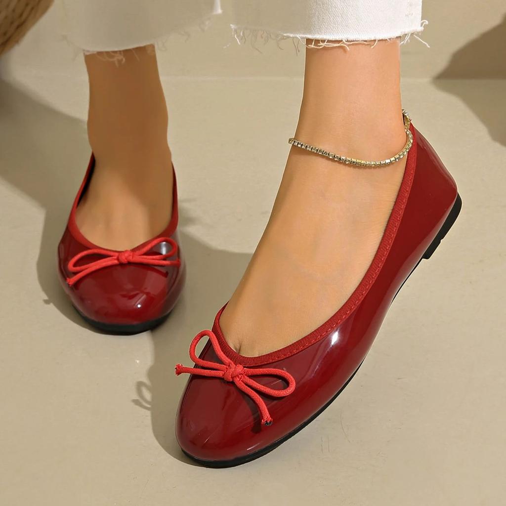 Fashion Women's Casual Patent Leather Korean Shoes Ladies Bowknot Shallow Elegant Female Moccasins Summer Autumn Flats Shoe 2025