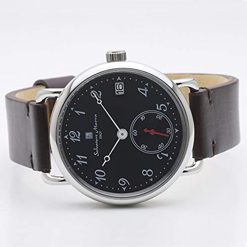 Salvatore Marra Men's and Women's Unisex Leather Watch with a Simple Retro Classic Design [Official Japanese Product] SM20106-SSNV/BR