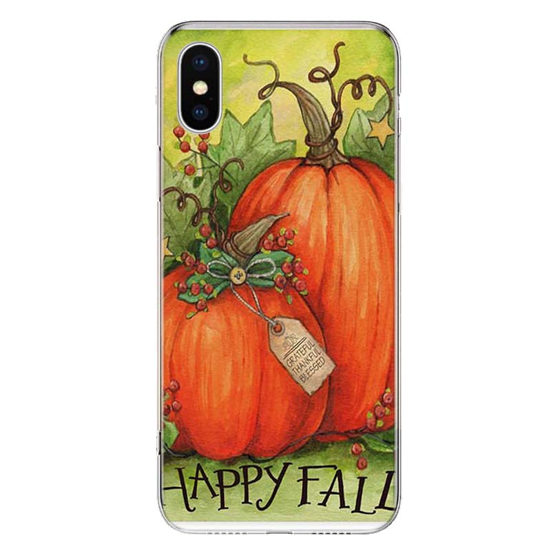 Pumpkin Happy Fall Autumn Cover Phone Case For Apple iPhone 11 12 13 Pro XR X XS Max 7 8 6 6S Plus + Mini 5S SE Print Shell