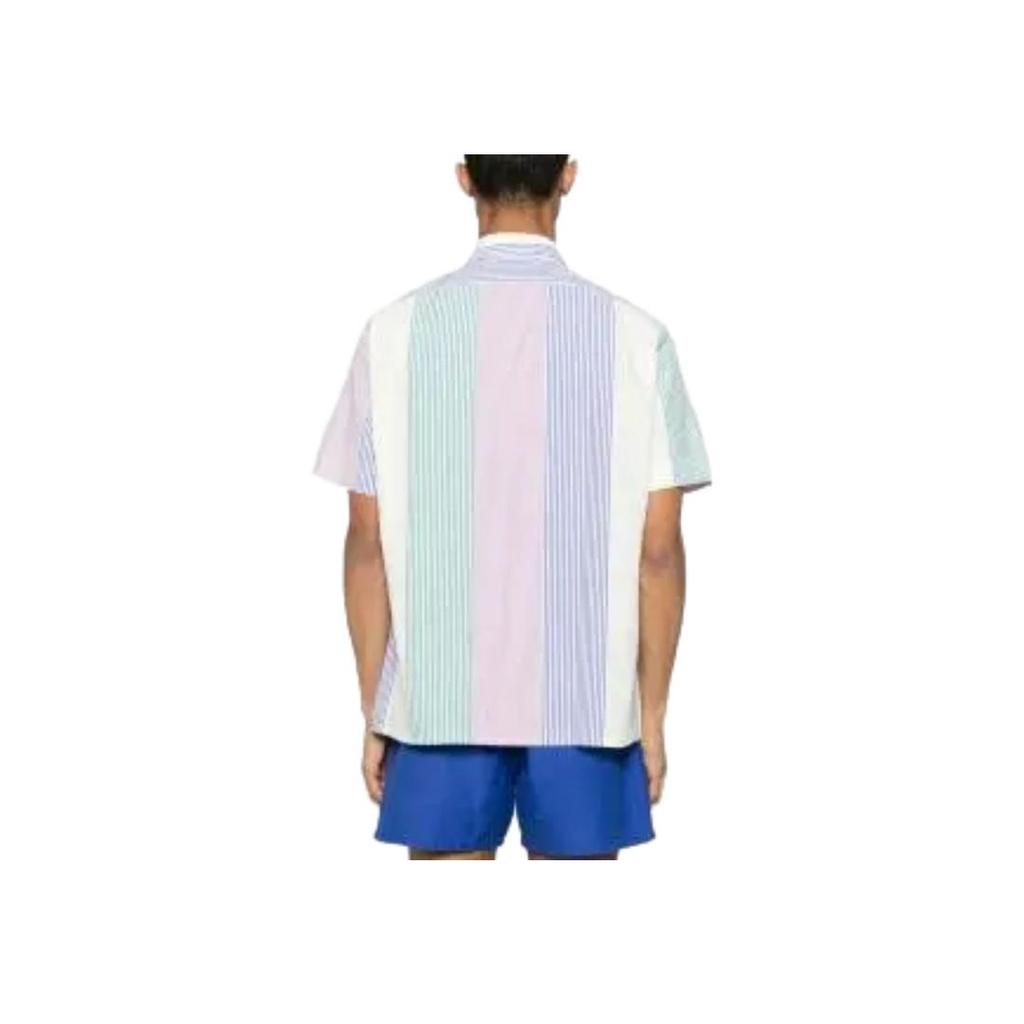 Polo Ralph Lauren Color Block Logo Knopf Locker Geschnitten Kurzarmhemd Herren Hemden Himmelblau 710964421-001