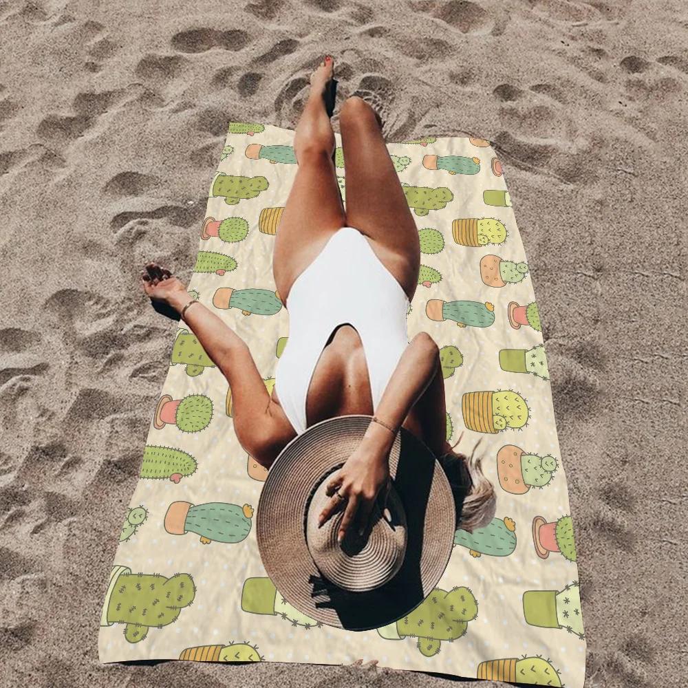 Cartoon Cute Cactus Plant Towel Microfiber Beach Towel Absorbent Quick dry Soft Yoga Swimming Resort Mountain Climbing Towel