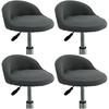 4 Pack of Stretch Short Back Chair Cover Slipcover with Short Round Backs Arms Curved Accent Counter Bar Stool Slipcover for Home Hotel Bedroom