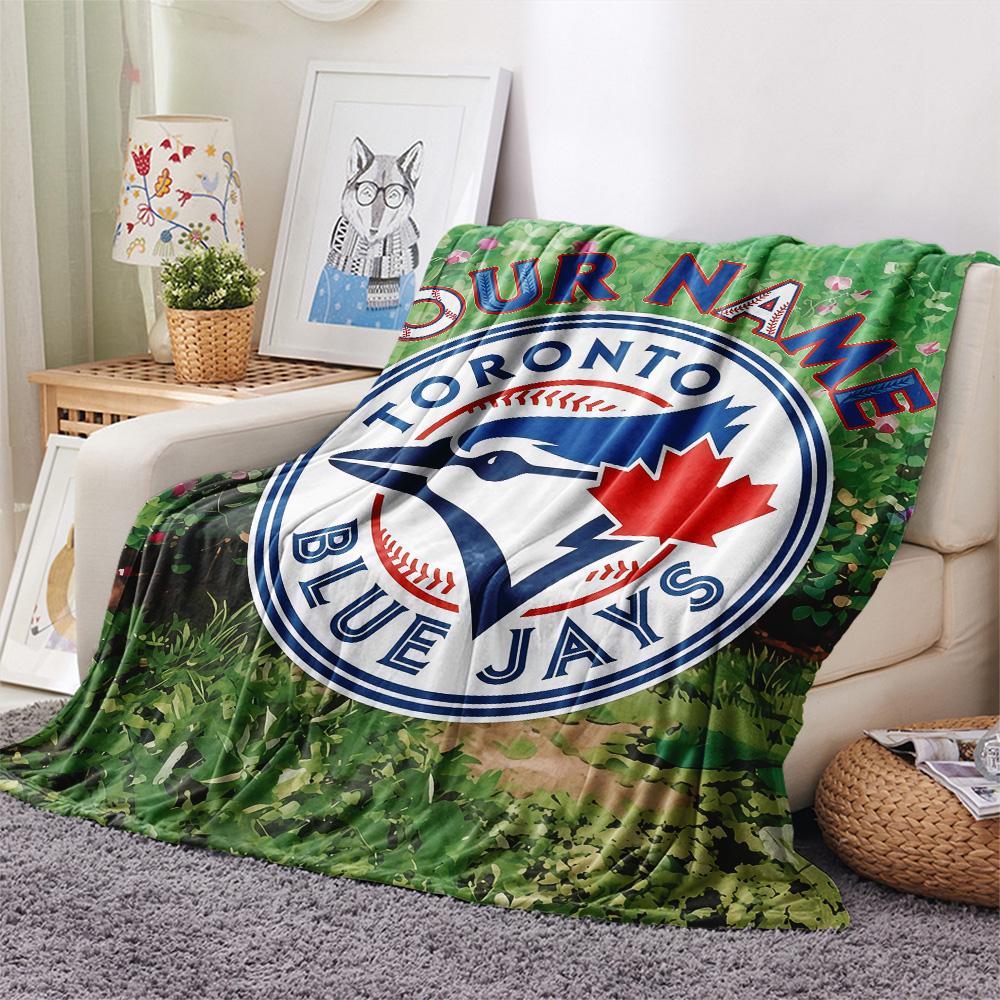 Custom Name Toronto Blue Jays2 Flannel Blanket, High quality Comfortable for All Seasons, Home Decor, Warmth and Comfort