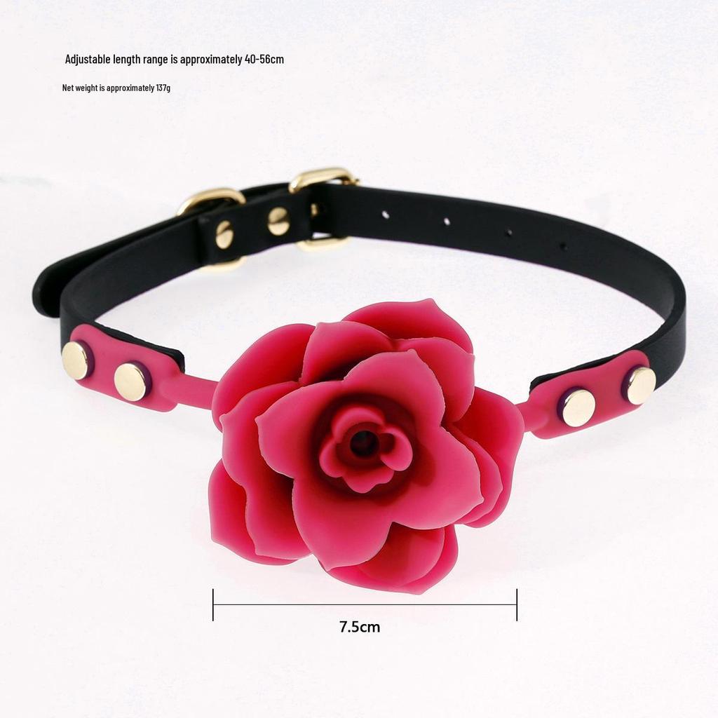 Silicone Rose-Shaped Mouth Gag - BDSM Adult Erotic Training Toy
