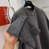 Luxury Lace Patchwork Plush Velvet Long Sleeve T-Shirt Women Autumn Winter Inner Wear Outer Wear Base Layer Trendy Top