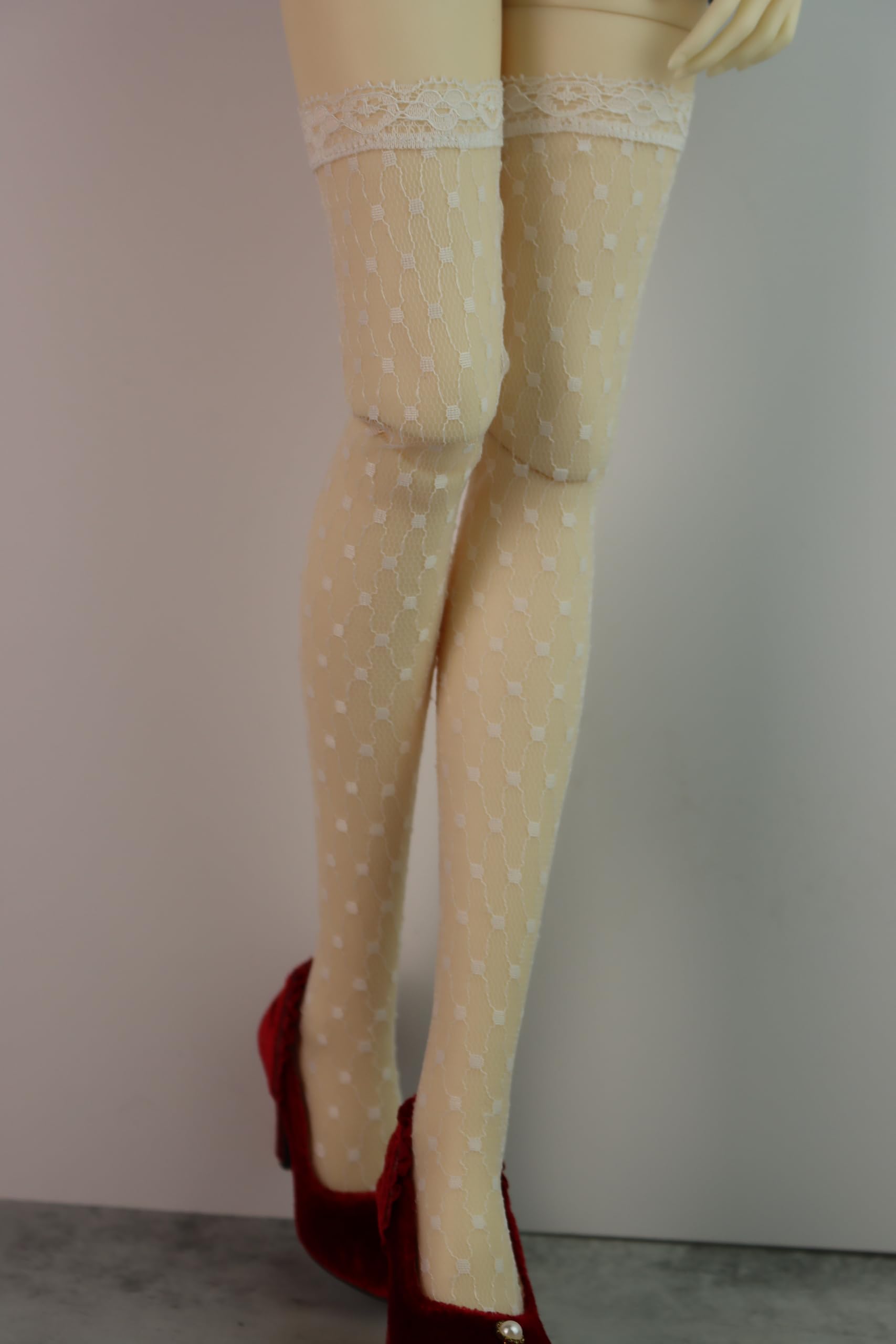 

HAMRETHYPPZ 13 14 16 BJD Children s Clothing Set, BJD Children s Clothes BJD Doll Vertical Striped Thin Black Socks, White Stockings, Sexy Stockings