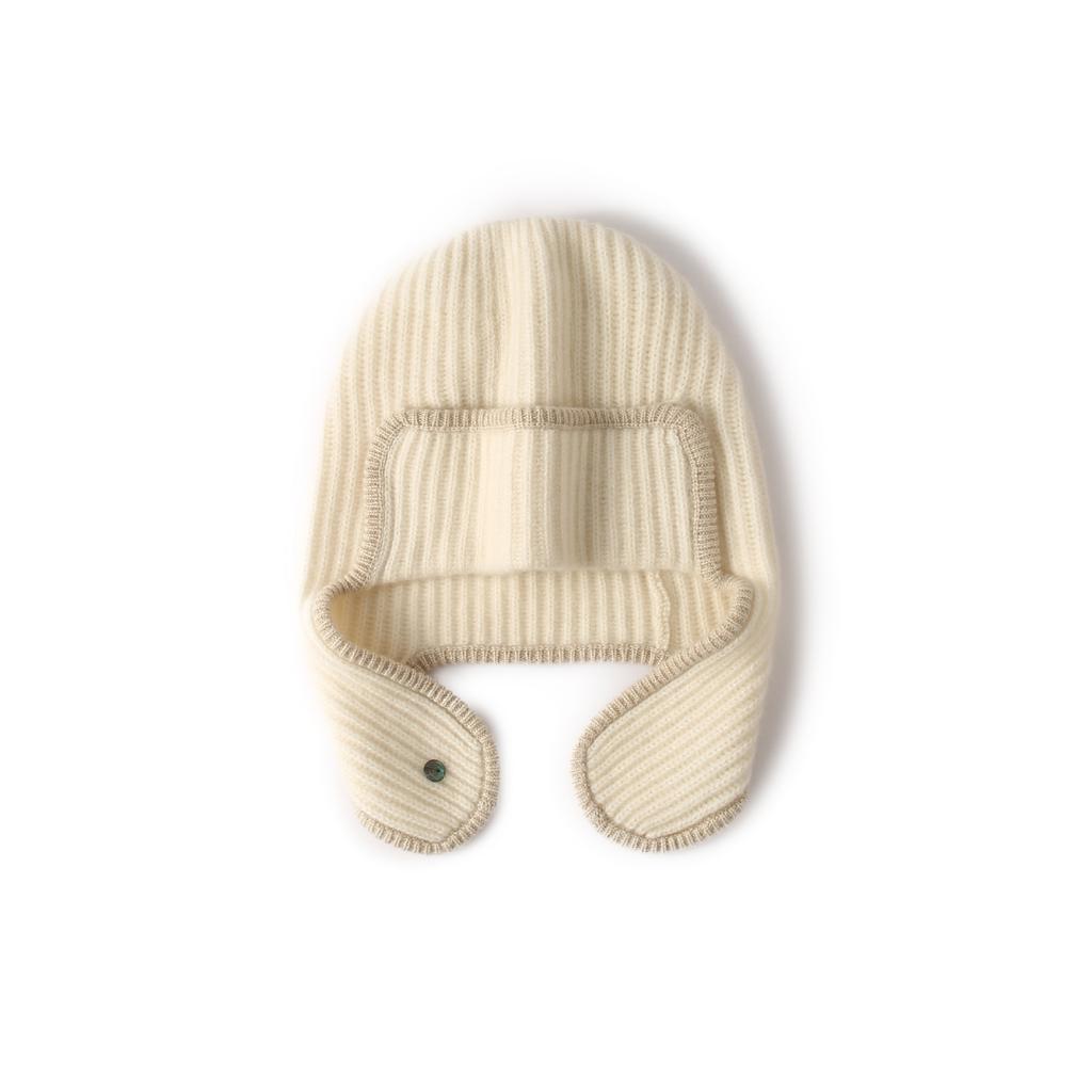 Autumn and Winter New Men's and Women's Color Matched Double Ear Headscarves Ear Protecting Caps Warm Flight Caps Knitted Caps