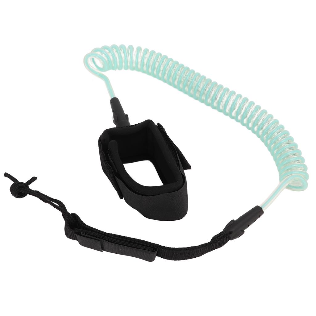 7mm 10Ft Surfing Foot Rope Adjustable Elastic TPU Surfboard Leg Straps Stand Up Paddle LeashTransparent Light Blue