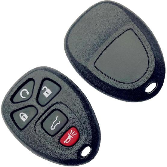 Key Fob Shell Replacement for Chevy Suburban Tahoe Traverse/GMC Acadia Yukon/Cadillac Escalade SRX/Buick Enclave/Saturn Outlook 5 Button Car Keyless