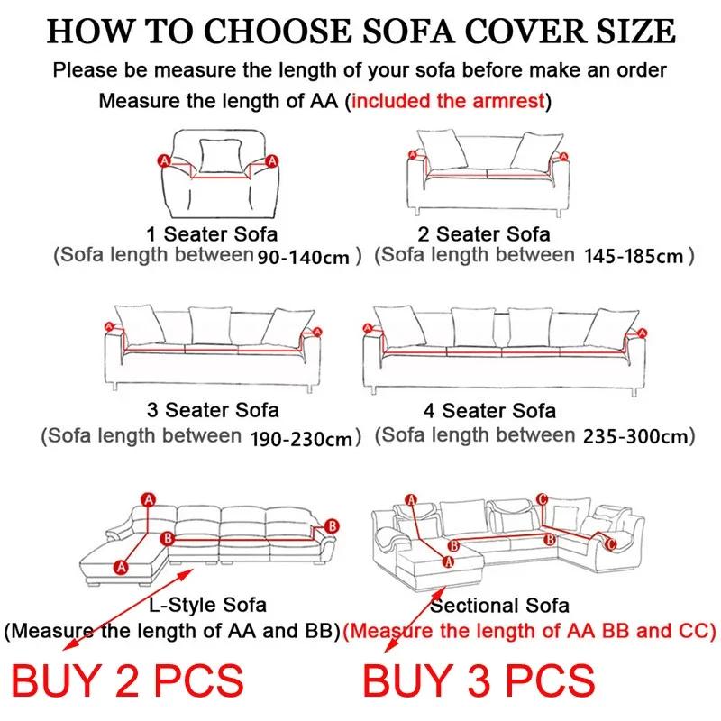 Jacquard elastic sofa cover, suitable for living room, sofa protector, armchair cover, home decoration, L-shaped,1.2.3.4 seats