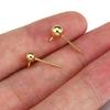 100pcs/20pcs Stainless Steel Round Ball Ear Post Studs Ear Backs Open Rings Gold Color Earrings for DIY Jewelry Making Wholesale