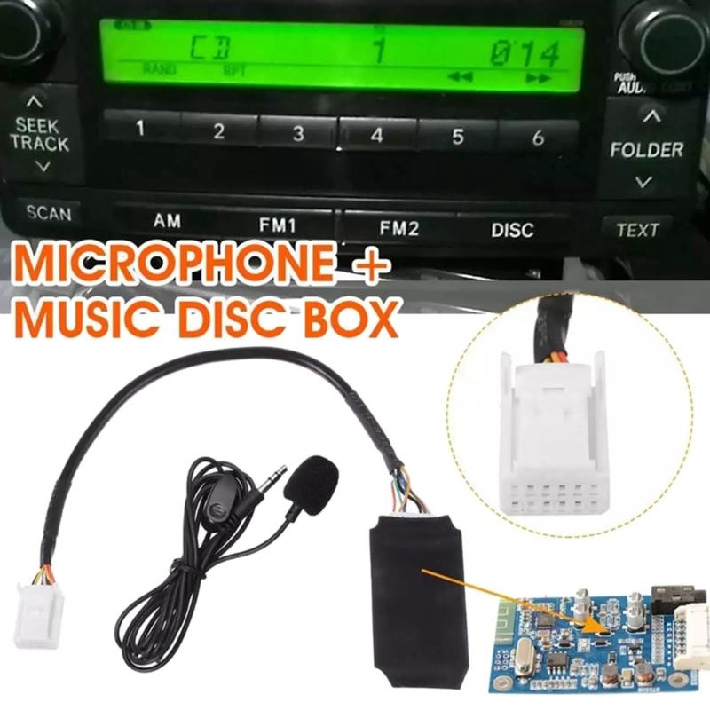 Car Radio Bluetooth-compatible Auxiliary Cable Microphone Plastic Adapter Cable Wireless Music Transmitter Cable Plastic