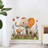 Cartoon Wall Stickers Cute Animals Wall Decal Elephant Bear Cat PVC Mural Art for Baby Nursery Kids Bedroom Playroom Classroom Wall