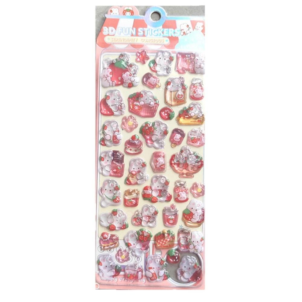 4 Pcs Fun Animal Embossed Crystal Stickers - 3D Raised Texture, Cute Decor for Notebook, Phone Case & DIY Crafts