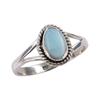 Natural Republic Larimar Gemstone Handmade 925 Sterling Silver Ring S.8.5 S8e75