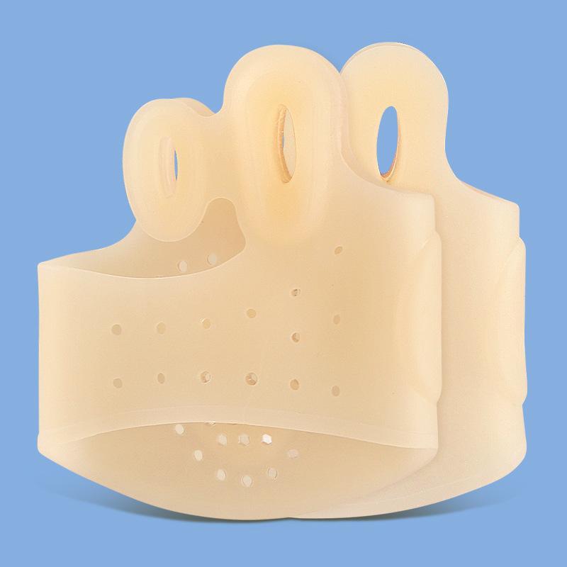 Double-hole Thumb Eversion Toe Splitter with Hole Foot Thickening Shock Absorption Massage Forefoot Pad Big Foot Orthopedic Cover