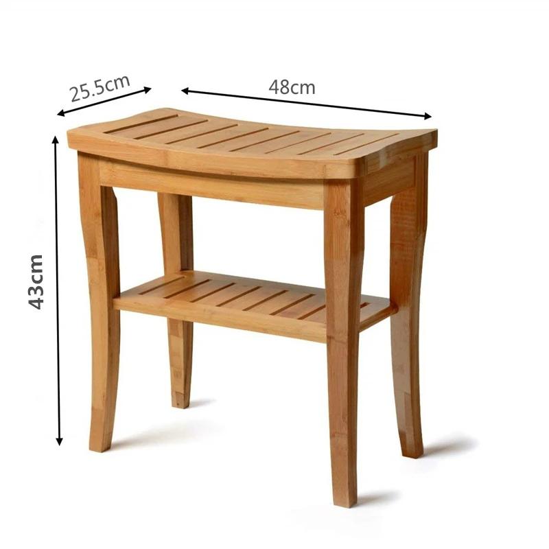 Bamboo Shower Bench Anti Slip Thickening