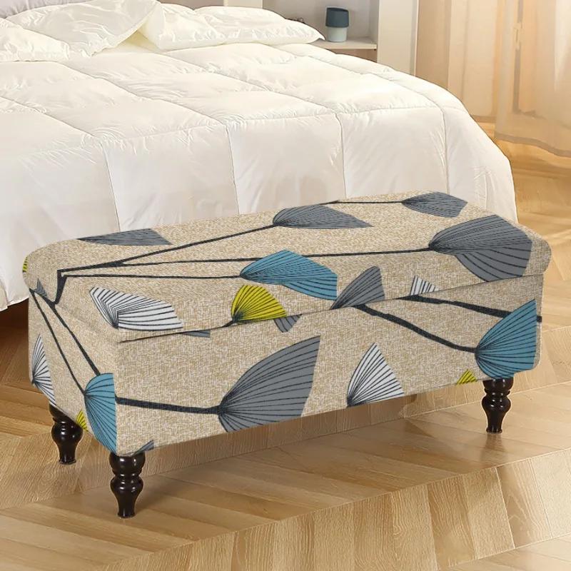 

Elastic Foldable Bedroom Footstool Covers S/M/L Storage Ottoman Cover Bench Stool Furniture Protector Sofa Footrest Slipcover 1PC Stool Cover S
