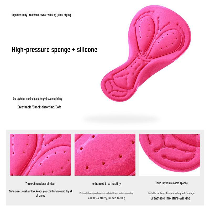 Hiserwa Women's High-Waist Cycling Pants - Hip-Lifting, Breathable, Quick-Dry, Elastic, Mid-Short Distance