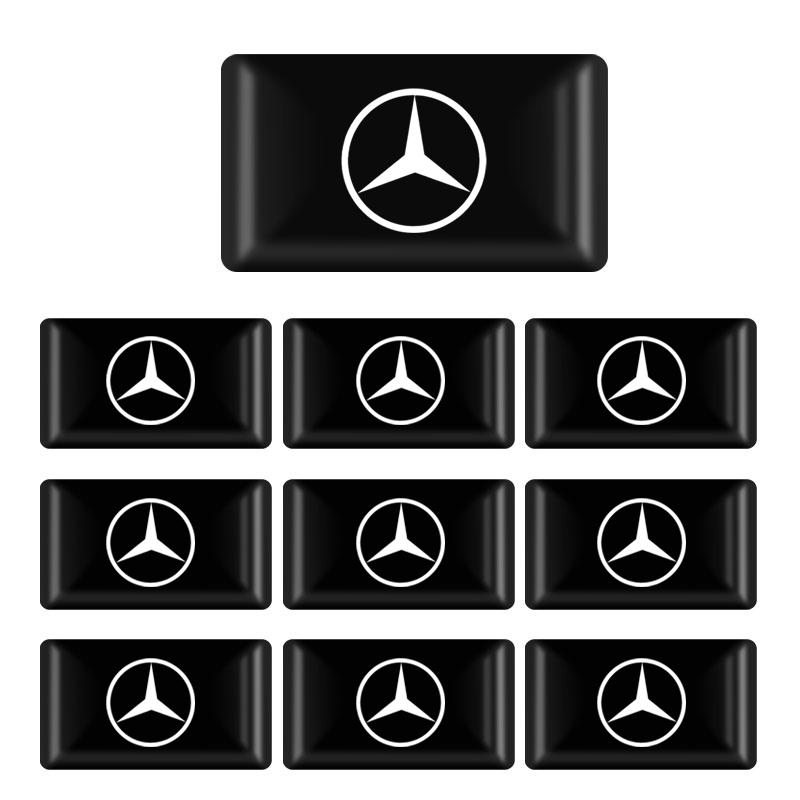 2/5/10Pcs Carbon Fiber Steering Wheel Car Logo Emblem 3D Stickers For Mercedes-Benz W213 W212 W220 W221 W222 W108 W126 W140 W168 W169 W176