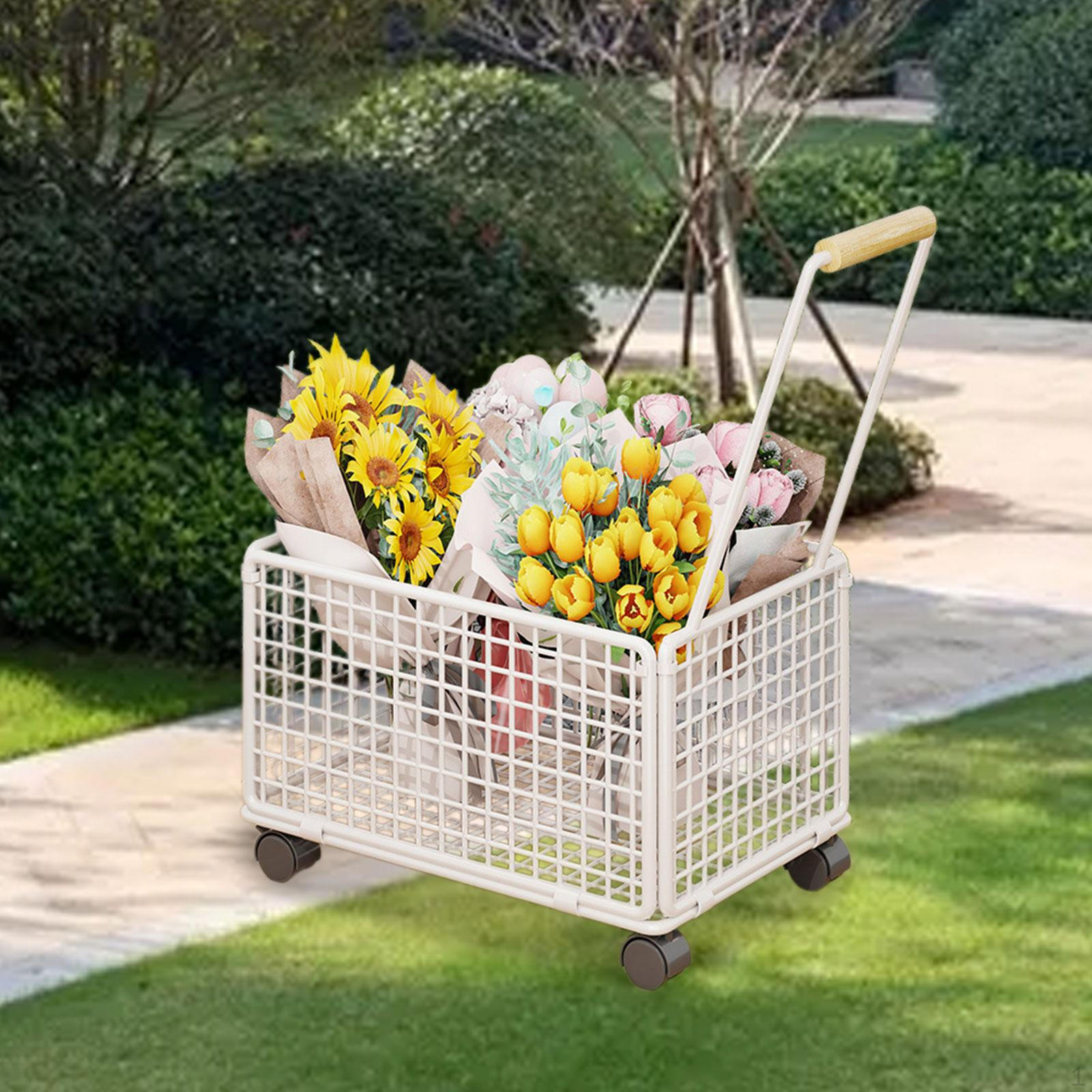 

Складаний кошик для зберігання - Організація ручної поклажі з коліщатками-квіточками 53cmx36cmx34cm білий