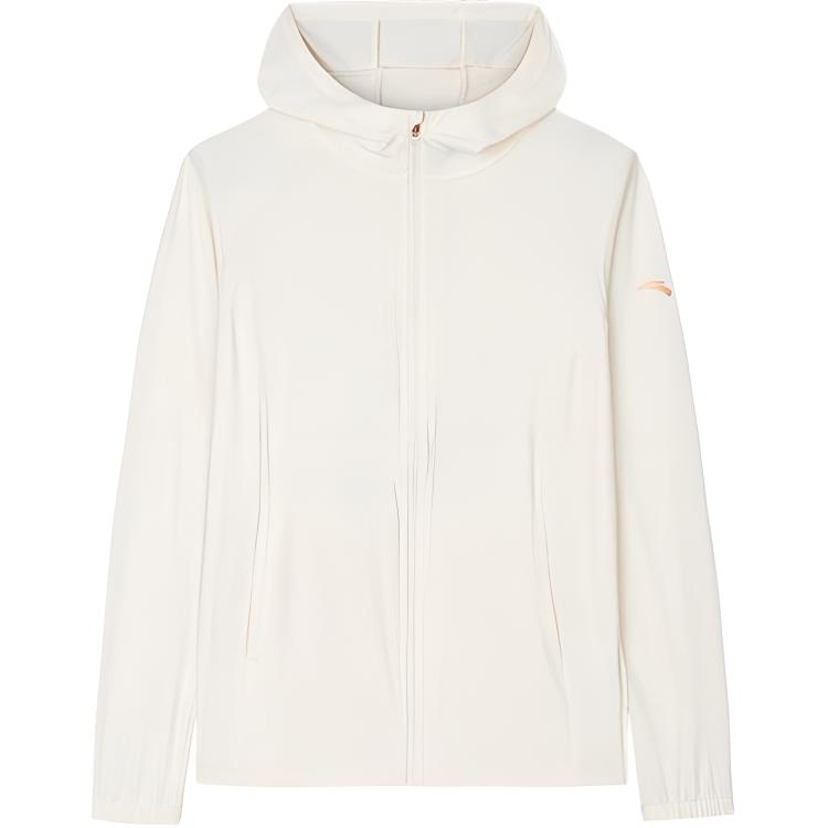 

Anta Training Series Solid Color Zip-Up Hooded Loose Sports UV Protection Sun Protection Jacket Women jackets Corn-White 162427705-1 XL