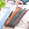 Retro Minimalist Leather Handwritten Cowhide Zipper Pen Case Pen Protection Case Portable Leather Mini Pen Case