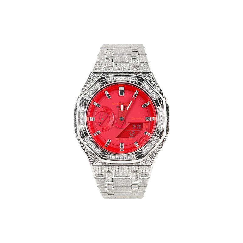 CASIO Unisex 44mm Red Watch GA-2100-4A(Watch1--)